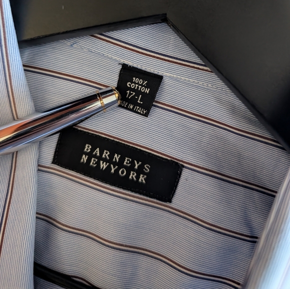 Barneys New York Blue Striped Shirt - Picture 4 of 6